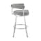 Armen Living Nolagam Swivel Counter Stool in Brushed Stainless Steel with Light Gray Faux Leather 840254335615 - alternate 3